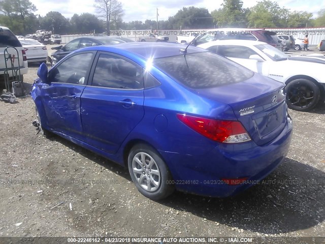 KMHCT4AE6CU221746 - 2012 HYUNDAI ACCENT GLS/GS BLUE photo 3