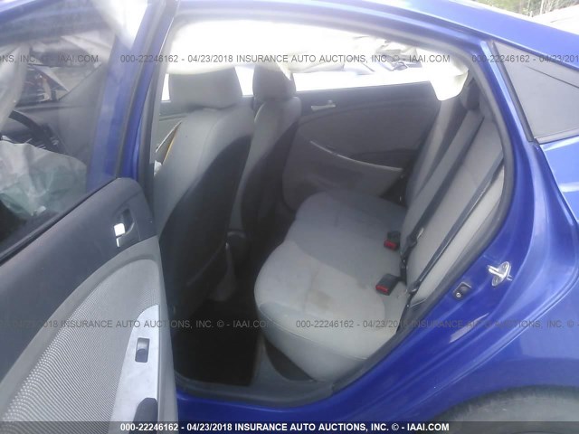 KMHCT4AE6CU221746 - 2012 HYUNDAI ACCENT GLS/GS BLUE photo 8