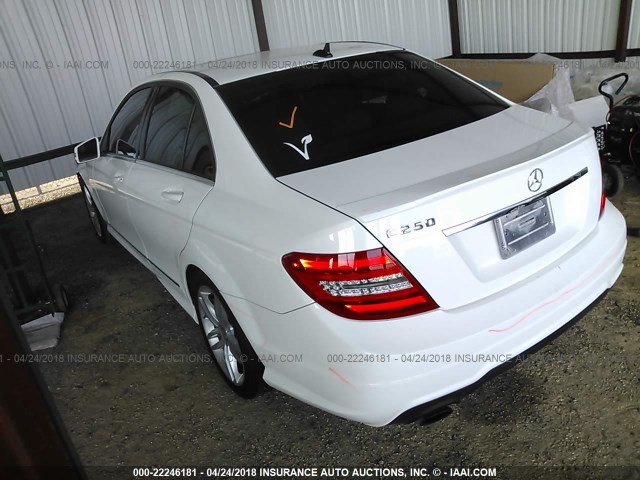 WDDGF4HBXEG216680 - 2014 MERCEDES-BENZ C 250 WHITE photo 3