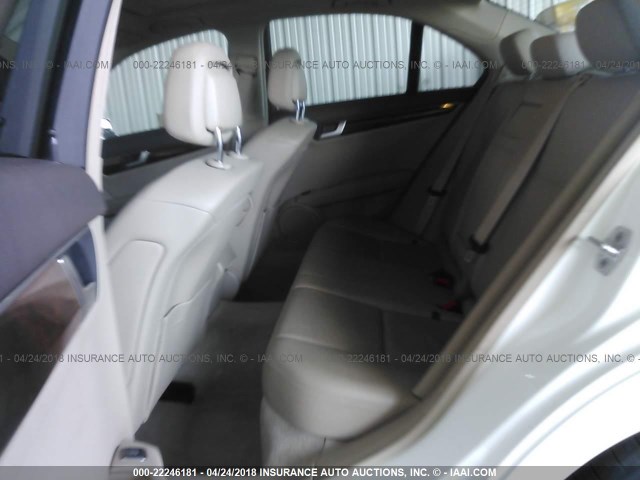 WDDGF4HBXEG216680 - 2014 MERCEDES-BENZ C 250 WHITE photo 8