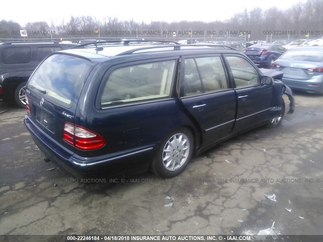 WDBJH82J51X057383 - 2001 MERCEDES-BENZ E 320 4MATIC BLUE photo 4