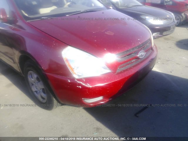 KNDMB233476109226 - 2007 KIA SEDONA EX/LX RED photo 6