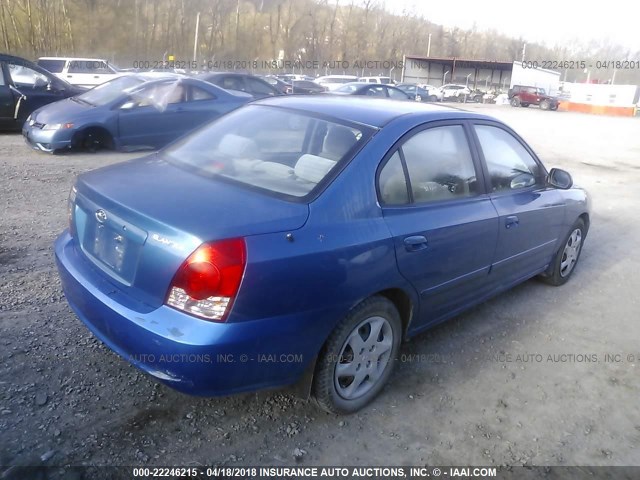 KMHDN46D36U248373 - 2006 HYUNDAI ELANTRA GLS/GT/LIMITED BLUE photo 4