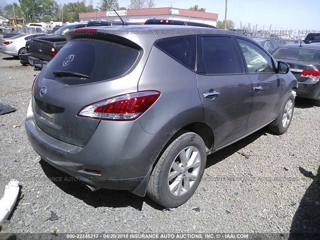 JN8AZ1MU9BW058674 - 2011 NISSAN MURANO S/SL/LE SILVER photo 4