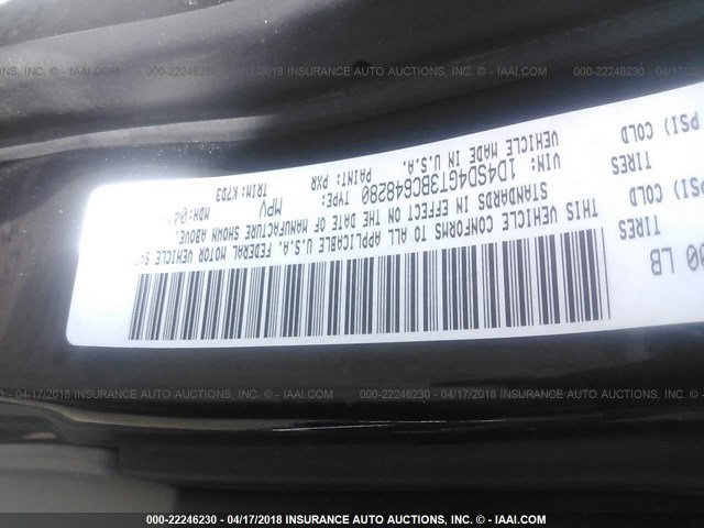 1D4SD4GT3BC648280 - 2011 DODGE DURANGO CREW BLACK photo 9