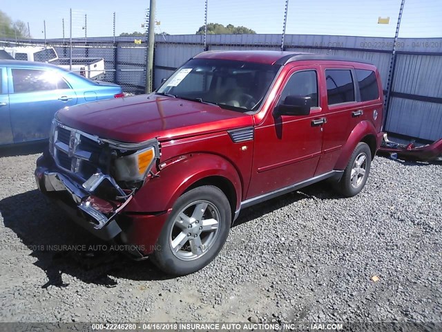 1D8GT28K28W142349 - 2008 DODGE NITRO SXT RED photo 2