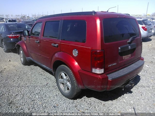 1D8GT28K28W142349 - 2008 DODGE NITRO SXT RED photo 3