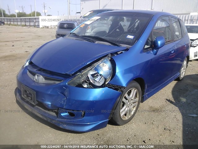 JHMGD38677S056009 - 2007 HONDA FIT S BLUE photo 2