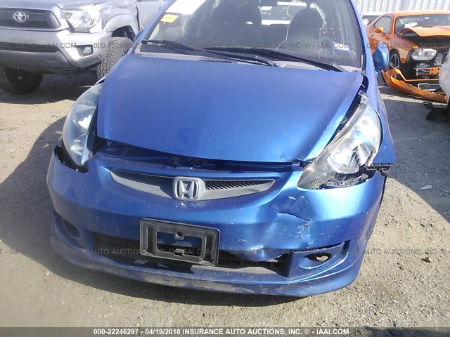 JHMGD38677S056009 - 2007 HONDA FIT S BLUE photo 6