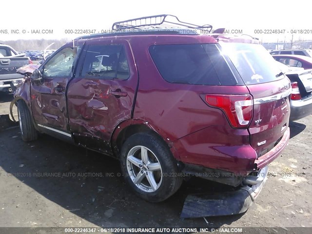 1FM5K7D85GGC31711 - 2016 FORD EXPLORER XLT RED photo 3