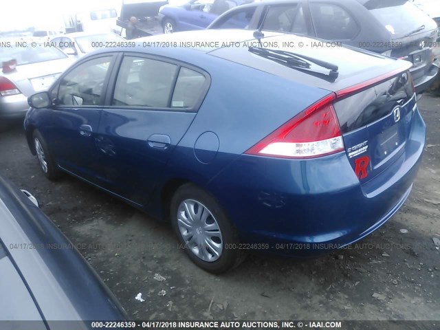 JHMZE2H54BS011447 - 2011 HONDA INSIGHT LX BLUE photo 3