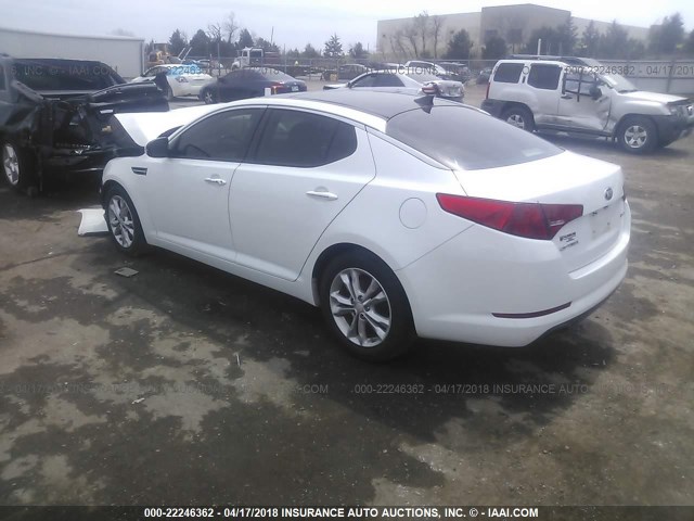 5XXGN4A73DG156055 - 2013 KIA OPTIMA EX WHITE photo 3