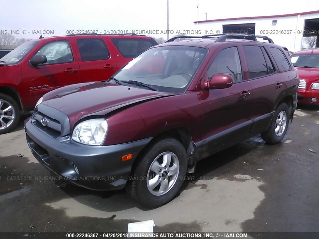 KM8SC73D35U995439 - 2005 HYUNDAI SANTA FE GLS/LX RED photo 2