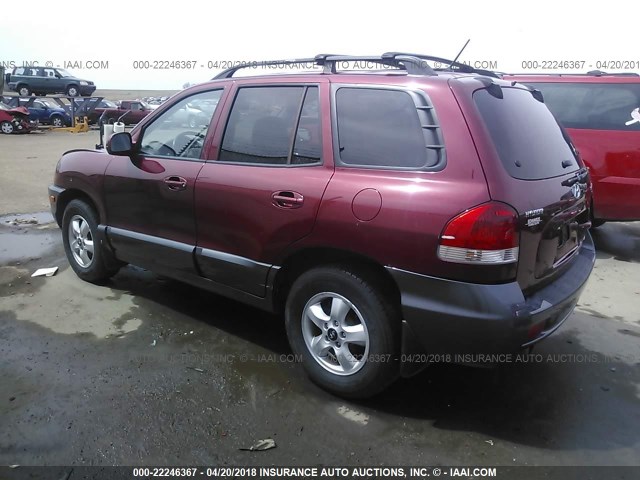 KM8SC73D35U995439 - 2005 HYUNDAI SANTA FE GLS/LX RED photo 3