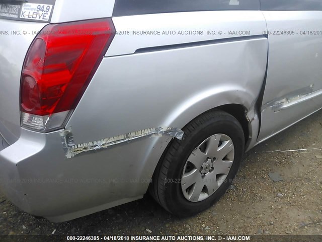 5N1BV28U05N119492 - 2005 NISSAN QUEST S/SE/SL SILVER photo 6