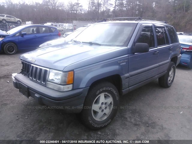 1J4GZ58S9SC630215 - 1995 JEEP GRAND CHEROKEE LAREDO Light Blue photo 2