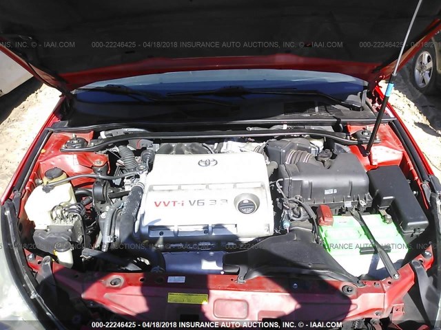 4T1FA38P67U132463 - 2007 TOYOTA CAMRY SOLARA SE/SLE წითელი ფოტო 10