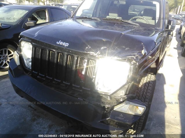 1J8GP28K78W281744 - 2008 JEEP LIBERTY SPORT BLACK photo 6