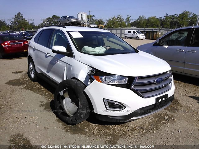 2FMTK3J99FBB25037 - 2015 FORD EDGE SEL WHITE photo 1