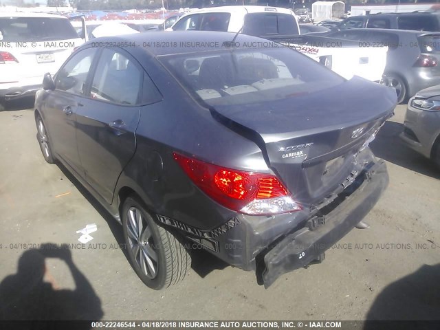 KMHCU4AE6CU247390 - 2012 HYUNDAI ACCENT GLS/GS/SE GRAY photo 3