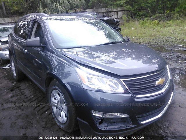 1GNKRFED9EJ172162 - 2014 CHEVROLET TRAVERSE LS GRAY photo 1