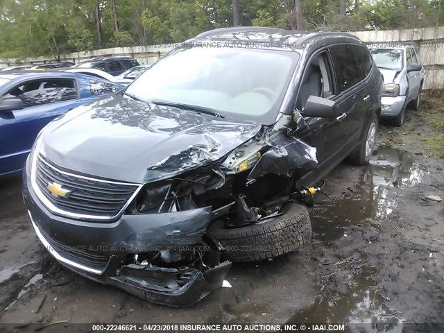 1GNKRFED9EJ172162 - 2014 CHEVROLET TRAVERSE LS GRAY photo 2