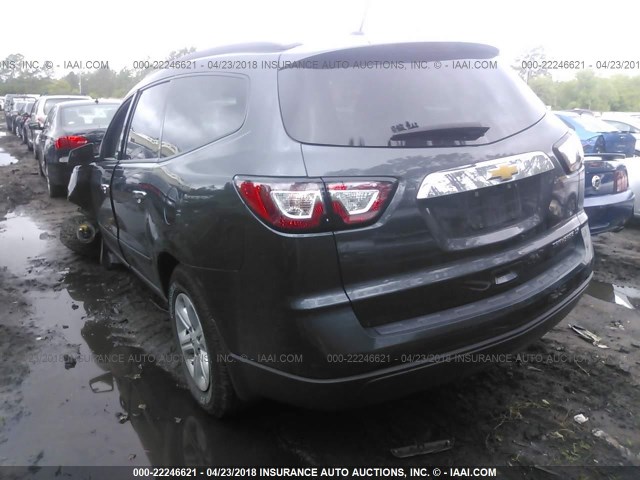 1GNKRFED9EJ172162 - 2014 CHEVROLET TRAVERSE LS GRAY photo 3