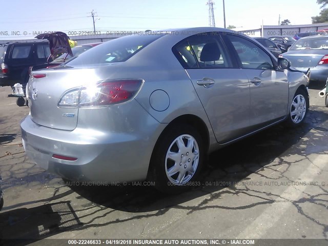 JM1BL1U71D1846067 - 2013 MAZDA 3 I SILVER photo 4