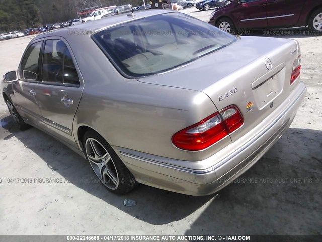 WDBJF83JX1X046562 - 2001 MERCEDES-BENZ E 430 GOLD photo 3