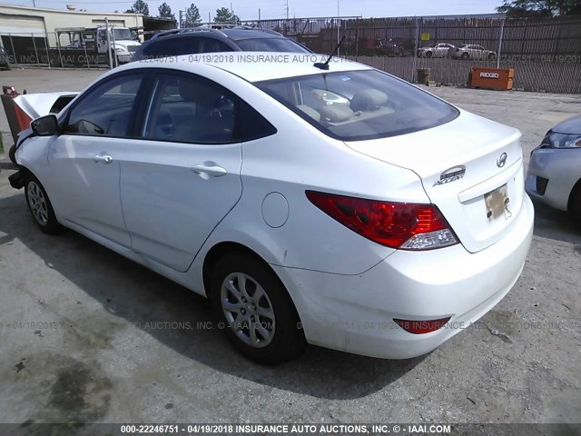 KMHCT4AE7EU760007 - 2014 HYUNDAI ACCENT GLS/GS WHITE photo 3