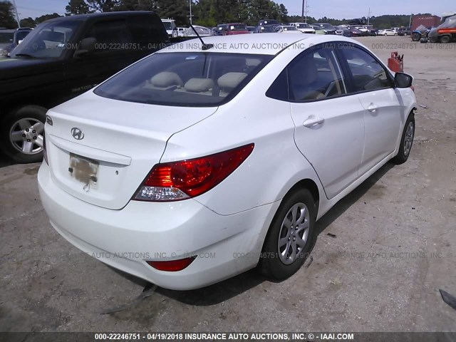 KMHCT4AE7EU760007 - 2014 HYUNDAI ACCENT GLS/GS WHITE photo 4