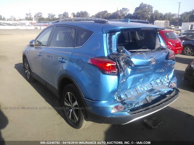 2T3WFREV3GW265924 - 2016 TOYOTA RAV4 XLE Light Blue photo 3