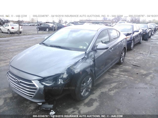 KMHD84LFXJU442789 - 2018 HYUNDAI ELANTRA SEL/VALUE/LIMITED GRAY photo 6