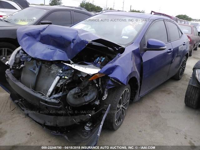 5YFBURHE3EP012562 - 2014 TOYOTA COROLLA L/LE/LE PLS/PRM/S/S PLS BLUE photo 2