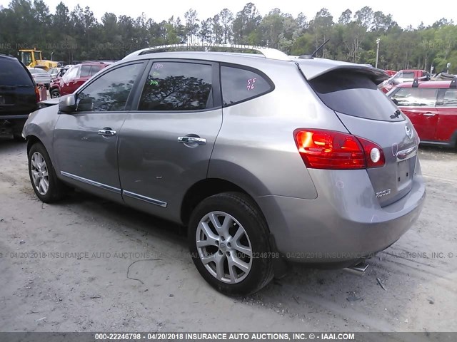JN8AS5MT8BW159952 - 2011 NISSAN ROGUE S/SV/KROM SILVER photo 3