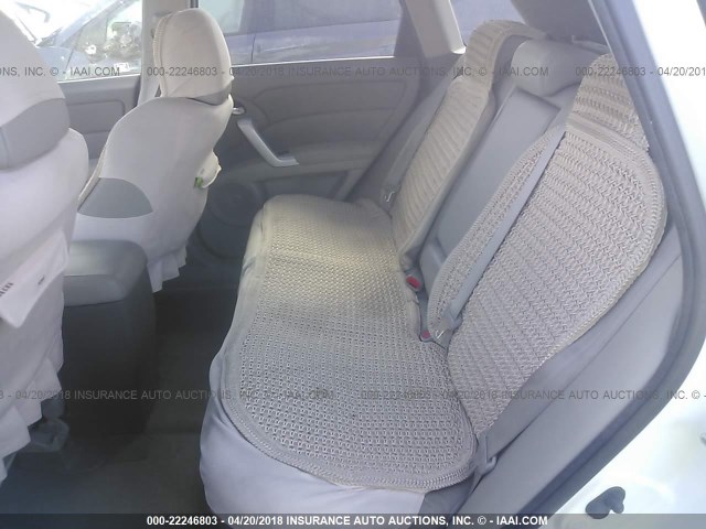 5J8TB18258A010176 - 2008 ACURA RDX WHITE photo 8