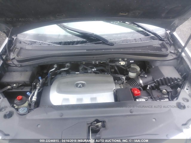 2HNYD2H6XAH532164 - 2010 ACURA MDX TECHNOLOGY GRAY photo 10