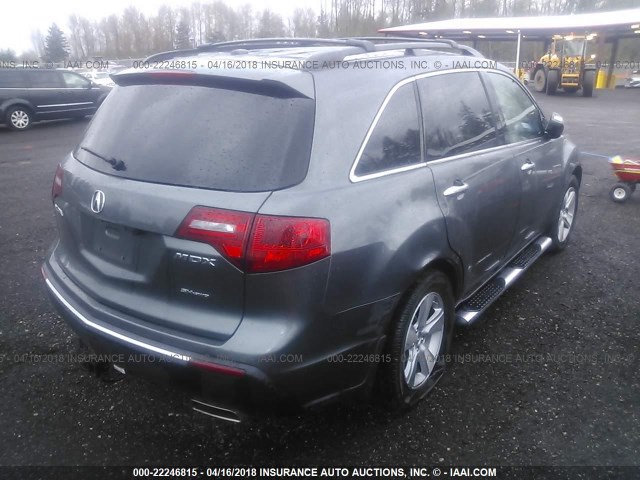 2HNYD2H6XAH532164 - 2010 ACURA MDX TECHNOLOGY GRAY photo 4