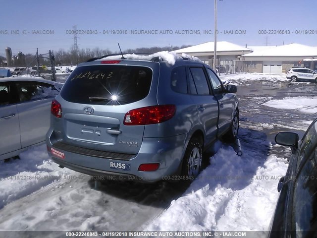 5NMSG73D29H232317 - 2009 HYUNDAI SANTA FE GLS Light Blue photo 4