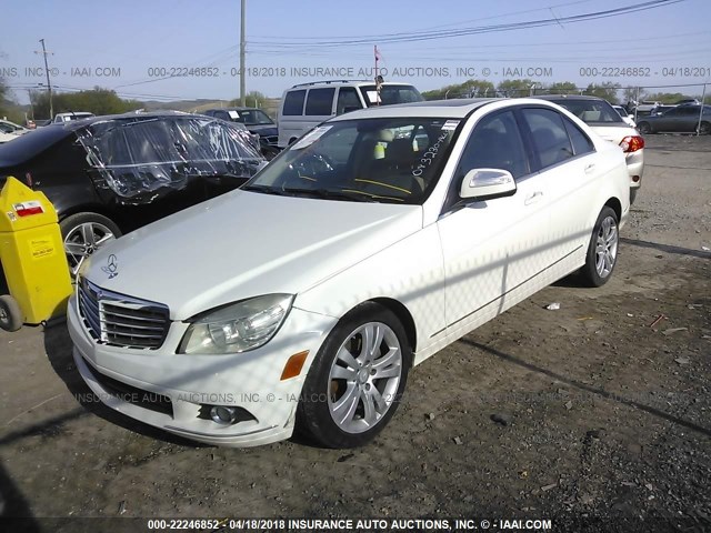 WDDGF54X19R083230 - 2009 MERCEDES-BENZ C 300 WHITE photo 2