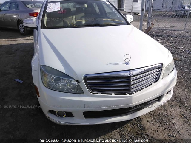 WDDGF54X19R083230 - 2009 MERCEDES-BENZ C 300 WHITE photo 6