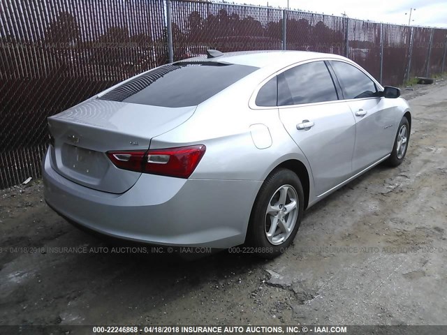 1G1ZB5ST7GF333401 - 2016 CHEVROLET MALIBU LS 银色 照片 4
