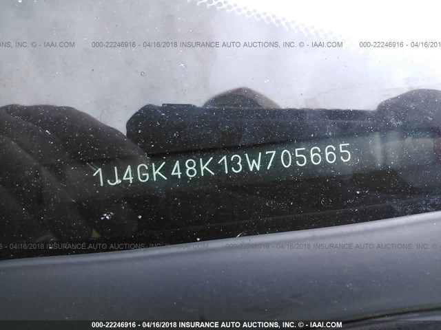 1J4GK48K13W705665 - 2003 JEEP LIBERTY SPORT/FREEDOM წითელი ფოტო 9