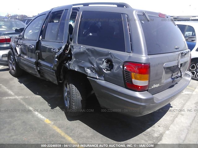 1J4GX58N82C195476 - 2002 JEEP GRAND CHEROKEE LIMITED GRAY photo 3