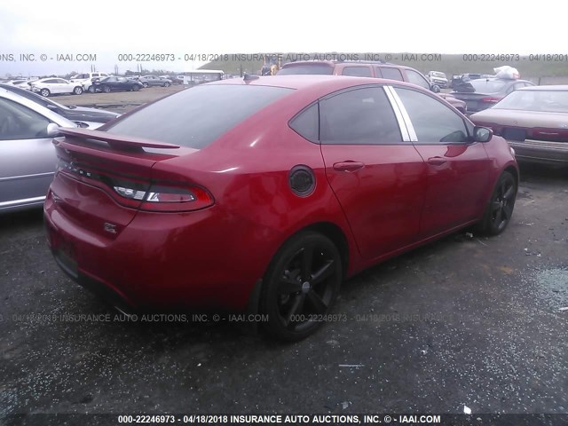 1C3CDFEB2ED851753 - 2014 DODGE DART GT RED photo 4