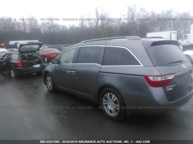 5FNRL5H69BB074350 - 2011 HONDA ODYSSEY EXL ნაცრისფერი ფოტო 3