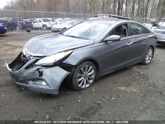 5NPEC4AC9CH481645 - 2012 HYUNDAI SONATA SE/LIMITED GRAY photo 2