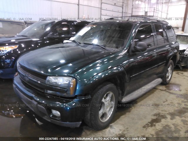 1GNDS13S252262961 - 2005 CHEVROLET TRAILBLAZER LS/LT GREEN photo 2