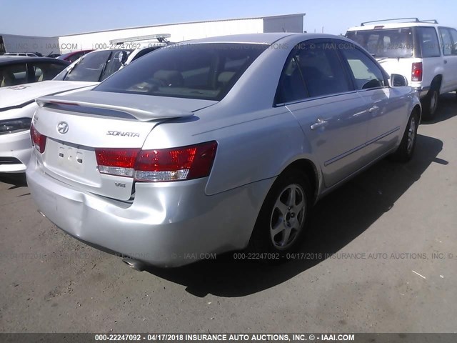 5NPEU46F76H010212 - 2006 HYUNDAI SONATA GLS/LX GRAY photo 4