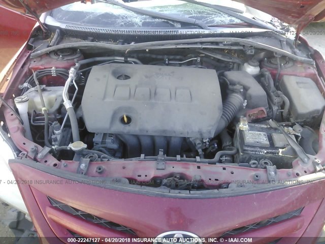 5YFBU4EE7DP176452 - 2013 TOYOTA COROLLA S/LE RED photo 10